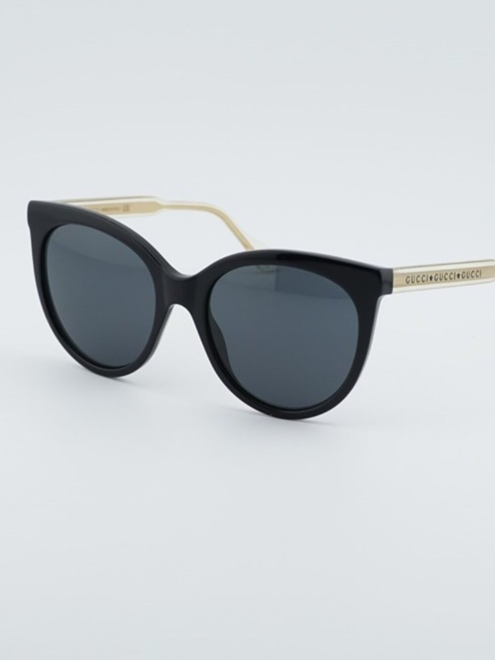 Gucci GG0565S 001 Women Sunglasses Black Cat Eye Frame, Grey Lenses